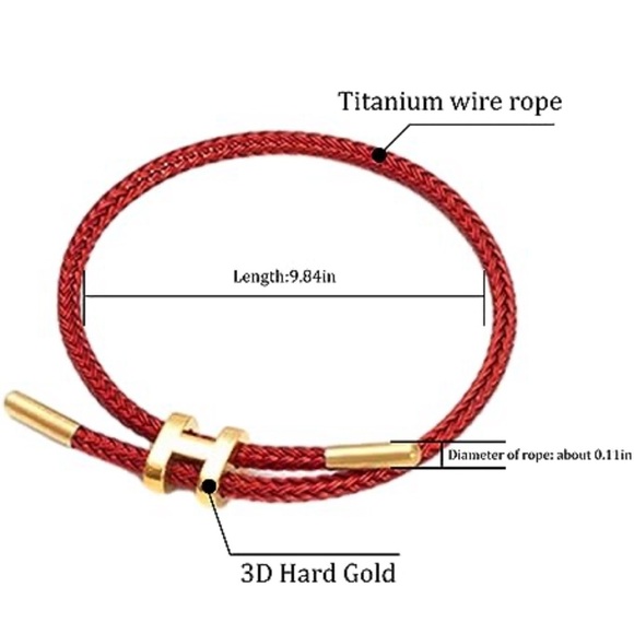 Adjustable wire bracket 
Red and Gold Braided Bracelet - Picture 3 of 10